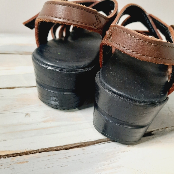 Dansko | Strappy Clog Sandals Chocolate Brown Leather Size 7.5 / 8 - Picture 3 of 10